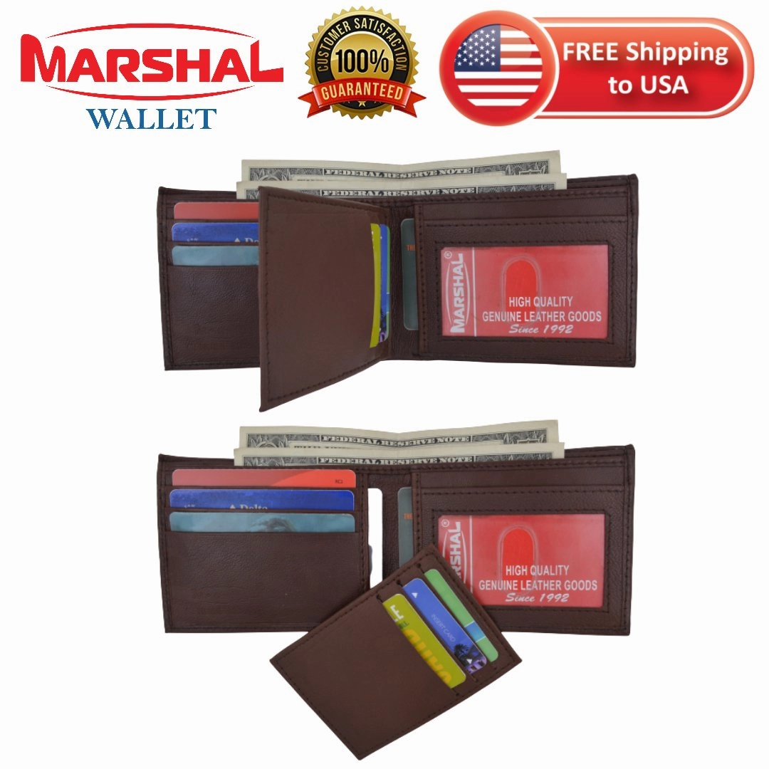 Fashion Men'S Bifold Leather Wallet Id Credit Card Holder Billfold Purse Clutch Brown Today Only Discount Alert