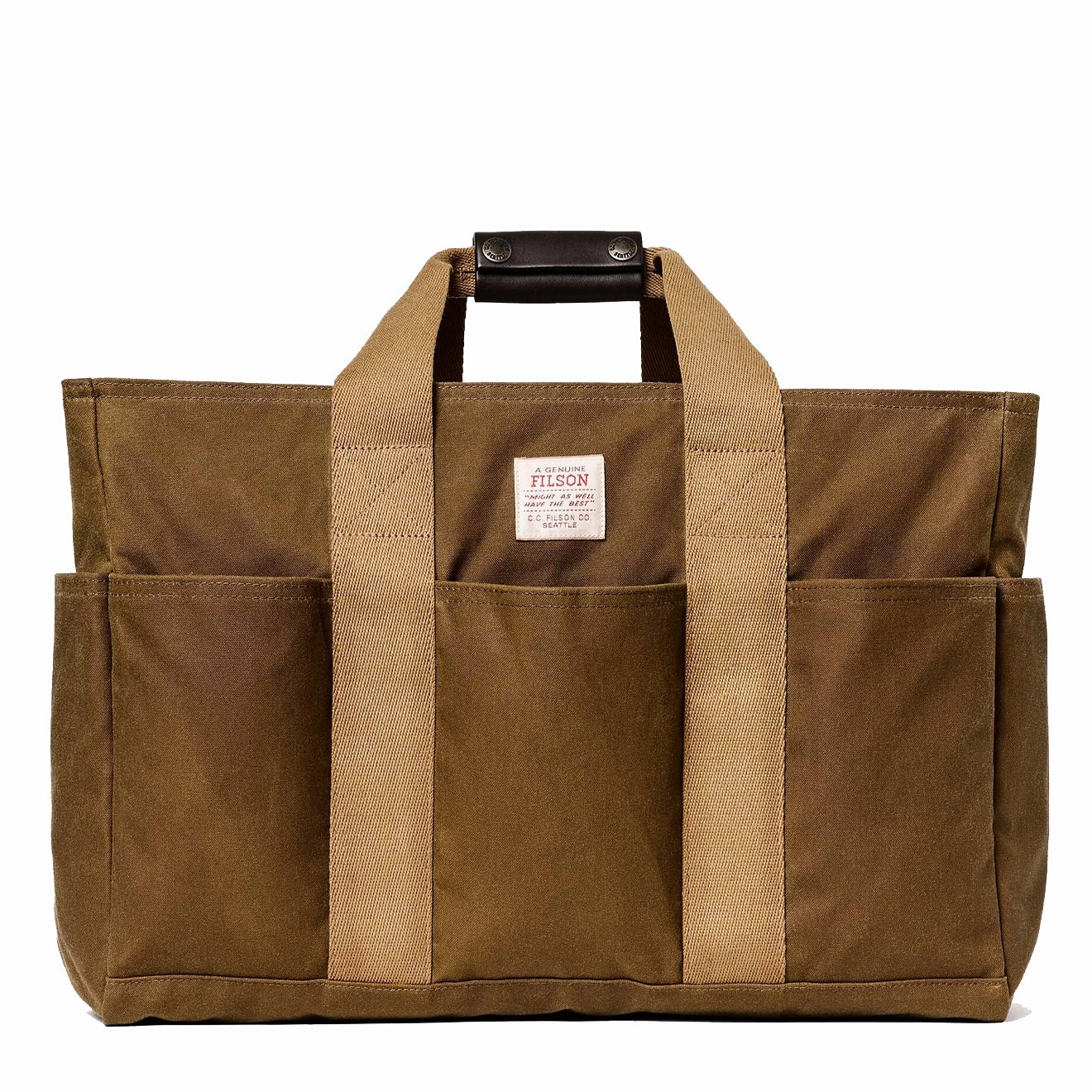 Filson Tin Cloth Supply Tote Dark Tan Limited Stock Hot Deal