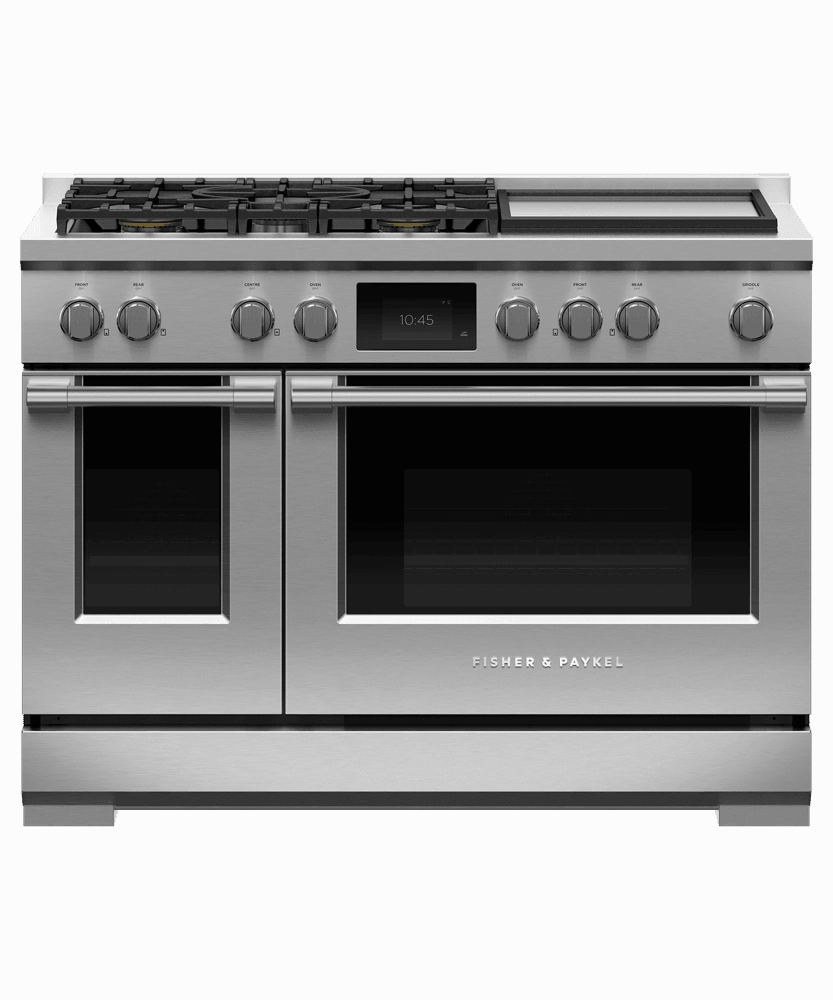 Fisher & Paykel RDV3485GDL Dual Fuel Range, 48", 5 Burners With Griddle, Self-Cleaning, Lpg