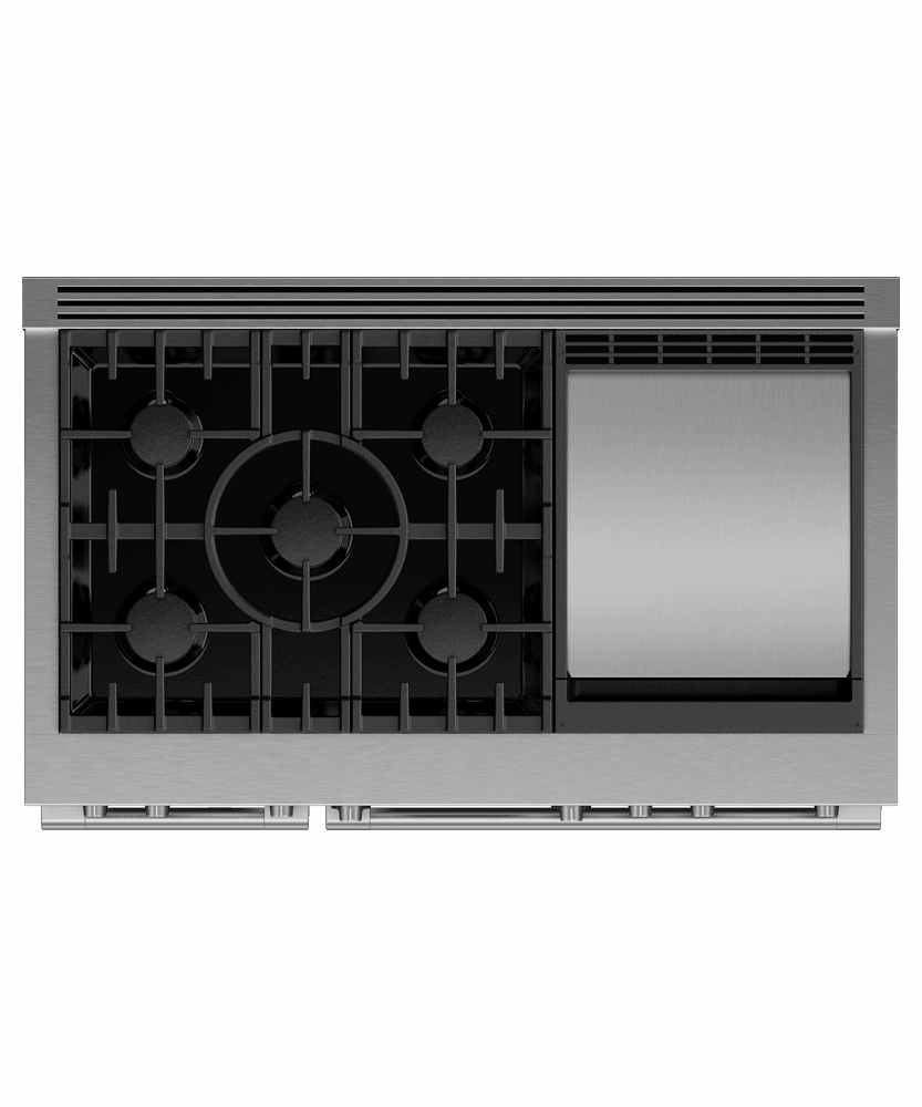 Fisher & Paykel RDV3485GDL Dual Fuel Range, 48", 5 Burners With Griddle, Self-Cleaning, Lpg
