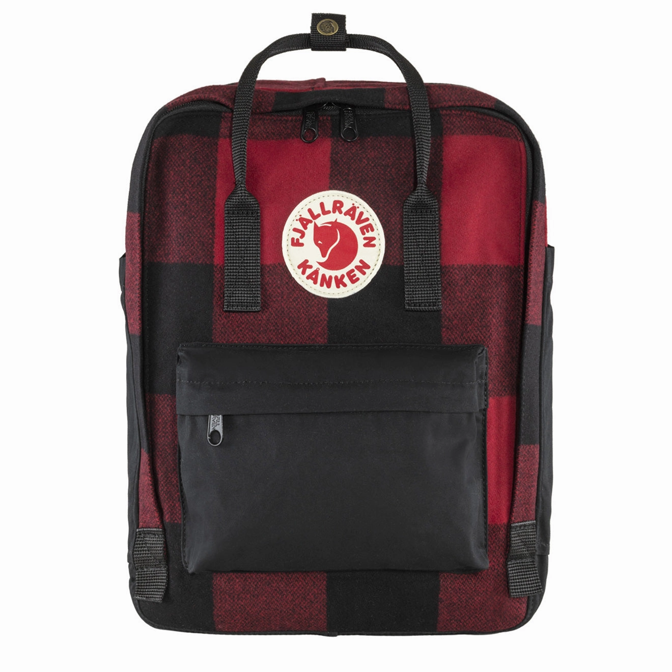 Fjallraven Kanken Re-Wool Red / Black Weekend Sale Special Dont Wait Save