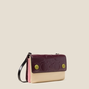 Today Only Discount Shop the Savings Now Flap Folio Leather Crossbody Bag - Ok Colourblock Burgundy