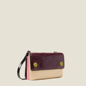 Today Only Discount Shop the Savings Now Flap Folio Leather Crossbody Bag - Ok Colourblock Burgundy