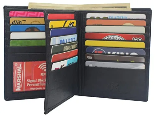 Rfid Blocking Genuine Leather Extra Capacity Large Hipster Bifold Wallet Hot Offer Frenzy Weekend Specials