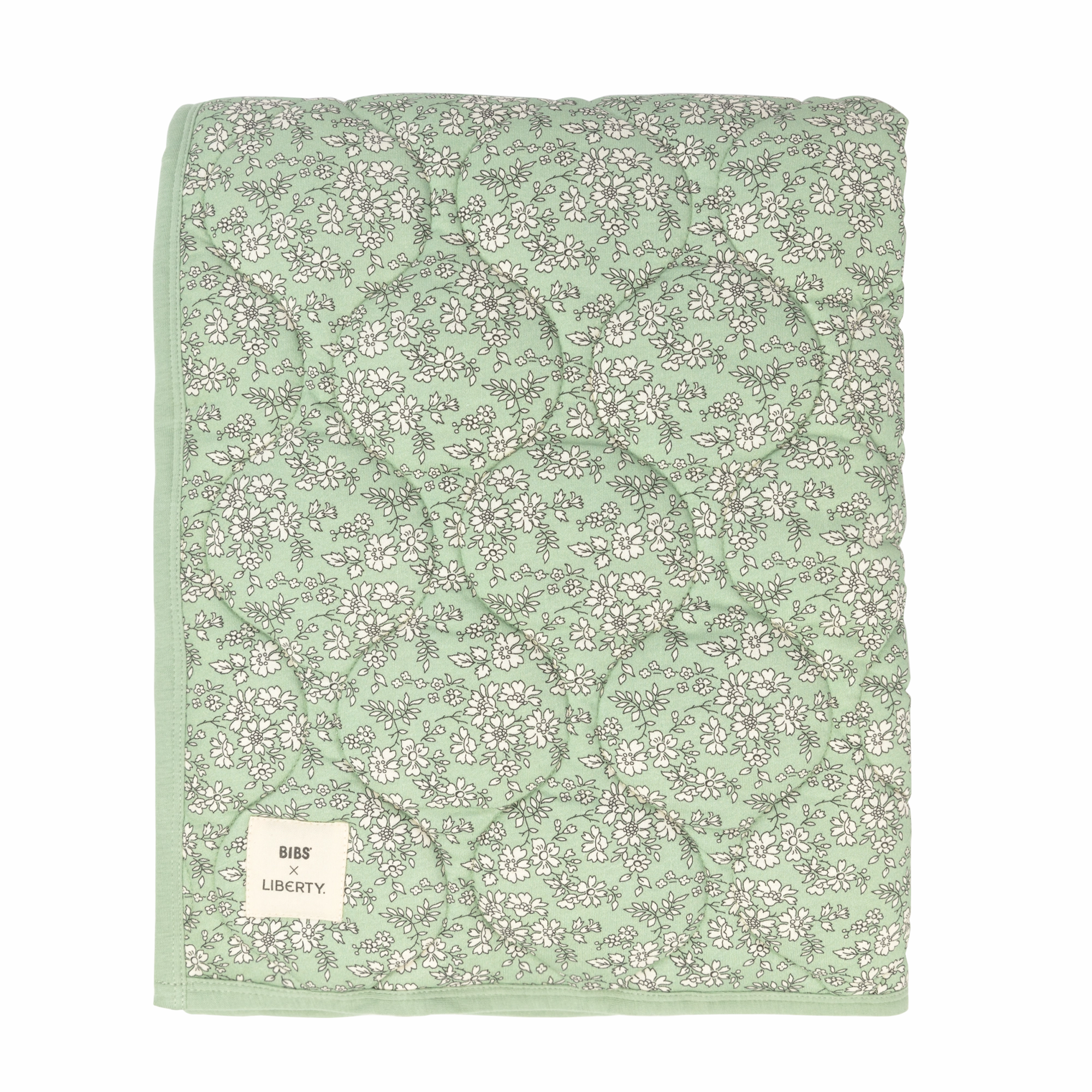 Quilted Blanket - Organic Cotton - Liberty Collection - Capel - Sage Clearance Event Alert Best Deal Online