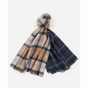 Todays Best Deal Barbour Montieth Ladies Tartan Wrap - Pink/Hessian