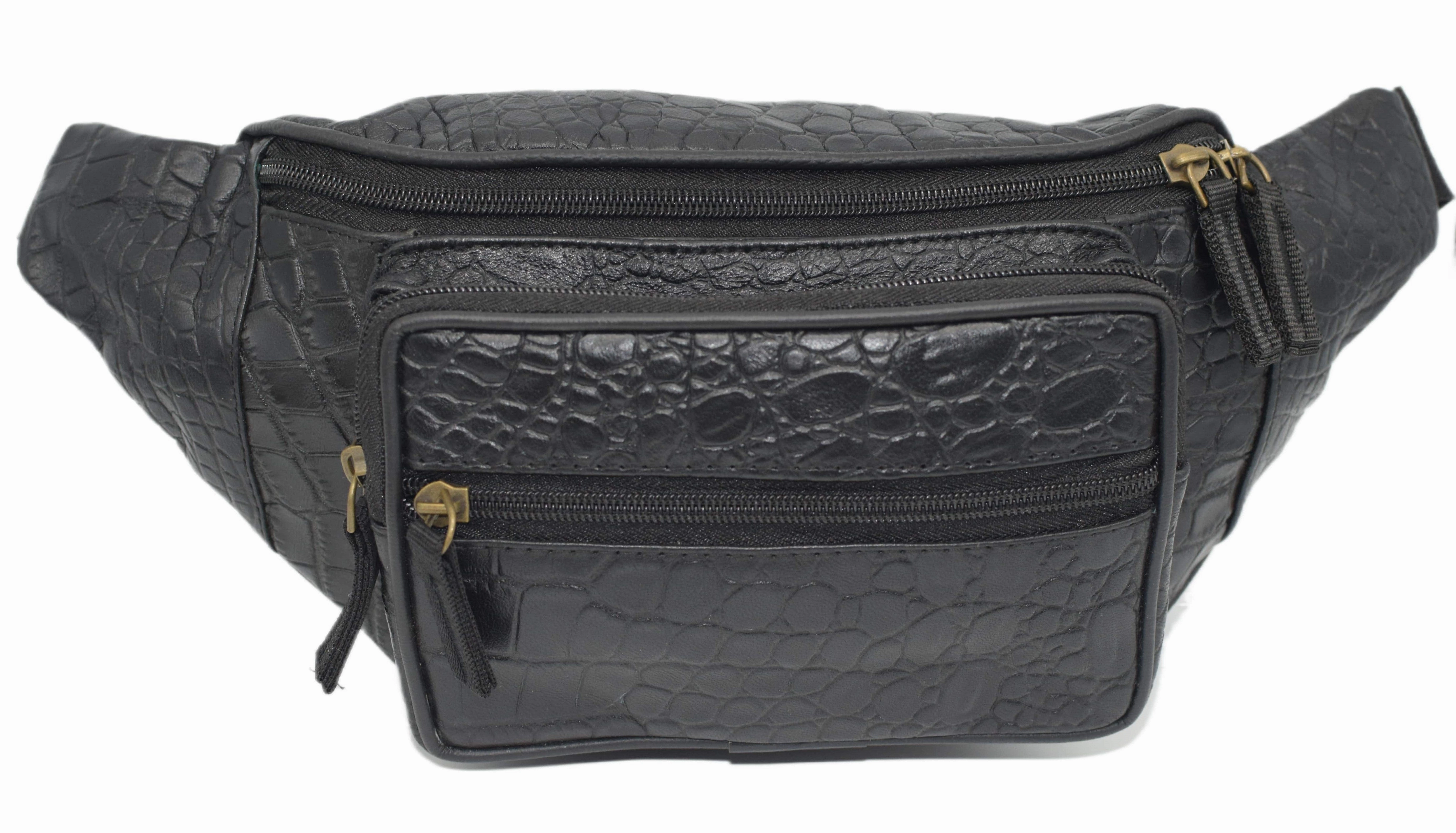 Genuine Leather Waist Fanny Pack Belt Bag Pouch Travel Hip Purse Men Women 005 (C) Hot Pick of the Day