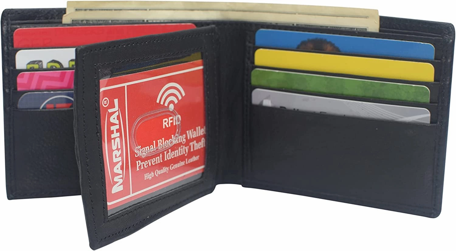 Men'S Rfid Blocking Genuine Leather Center Flap Id Wallet For Men Trending Today Steal Limited Stock Alert