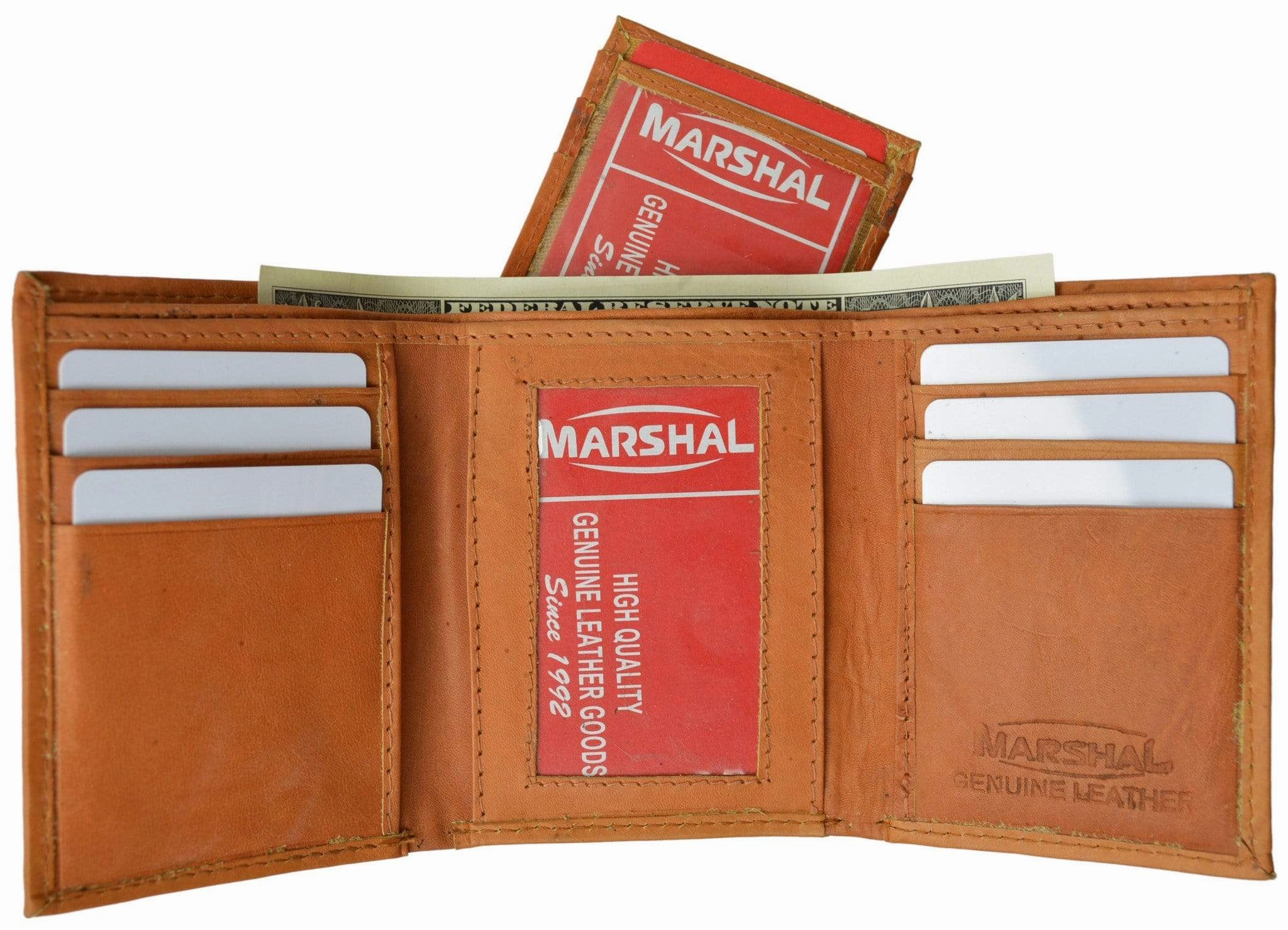 Trending Offer Today Cowhide Leather Removable Flap Card Id Holder Trifold Wallet 1955 Cf