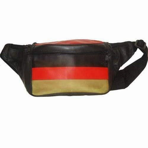 Special Savings Today Best Deal Today German Flag Design Genuine Leather Fanny Pack - Waist Pouch For Men & Women 967 (C)