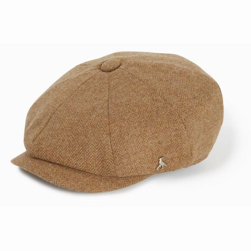Shop Todays Picks Hicks & Brown Felsham Bakerboy Tweed Cap - Russet