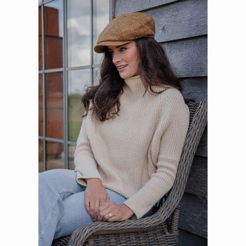 Hot Picks Today Hicks & Brown Felsham Bakerboy Tweed Cap - Russet