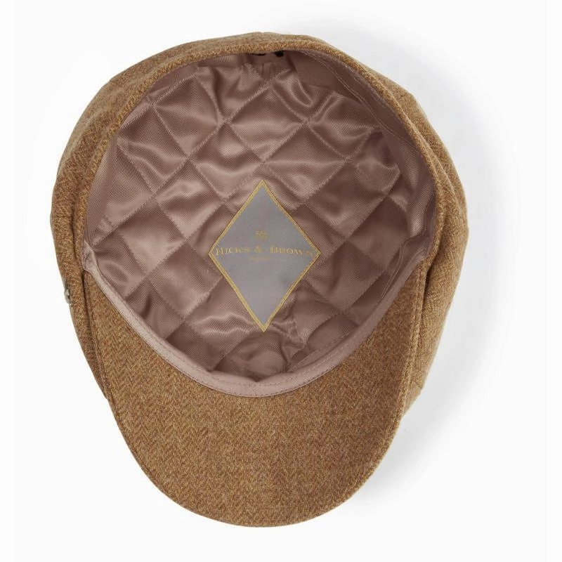 Limited Time Discount Big Hot Sale Hicks & Brown Felsham Bakerboy Tweed Cap - Russet