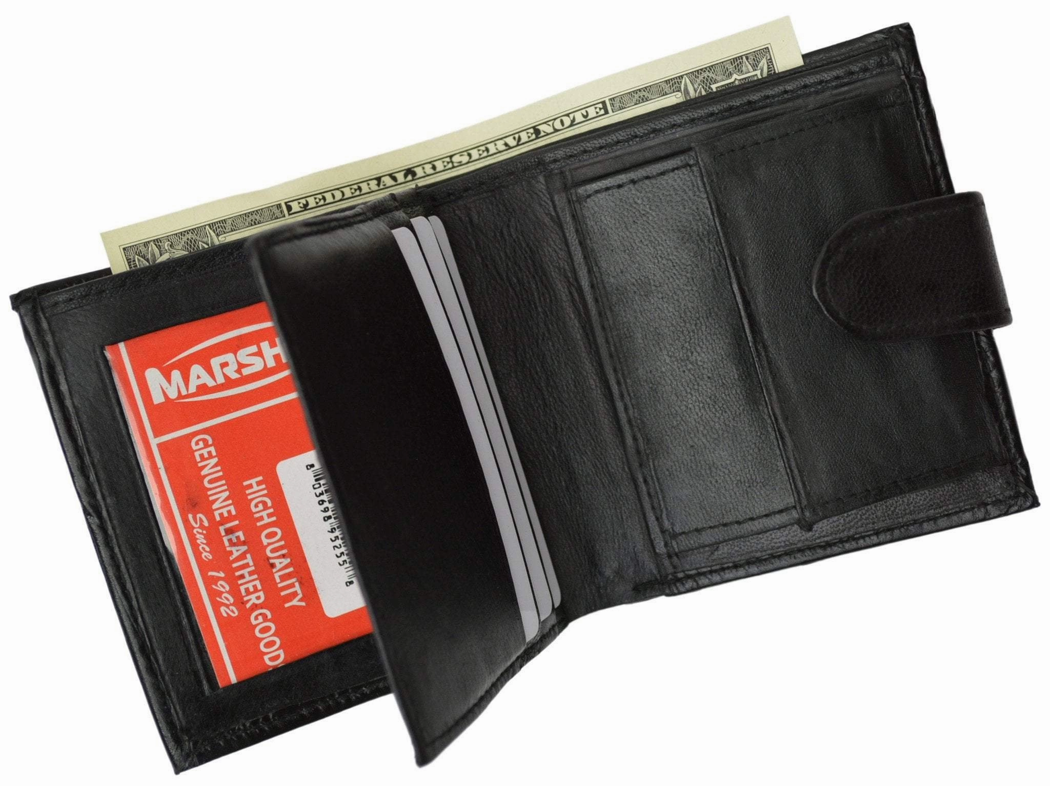 Mens Lamb Leather Card Holder Bifold Id Wallet W/Snap Closure 1514 Price Drop Today Limited Edition Offer