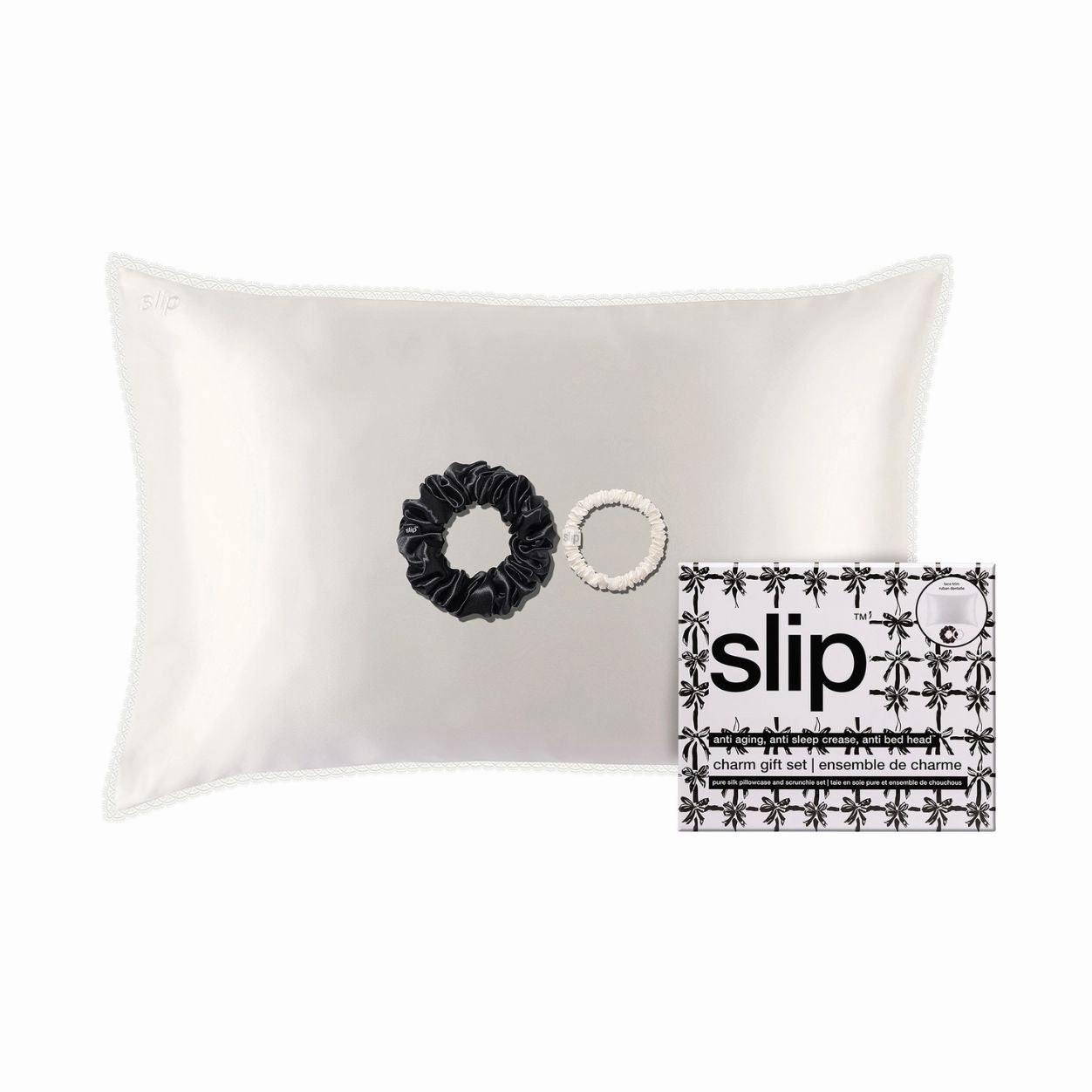 Trending Hot Picks Instant Discount Pure Silk Queen Gift Set With Lace Trim (Limited Edition)