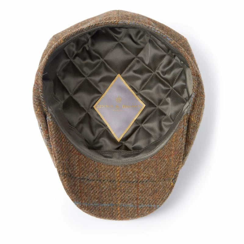 Limited Stock Deals Hot Pick Deal Hicks & Brown Felsham Bakerboy Tweed Cap - Brown