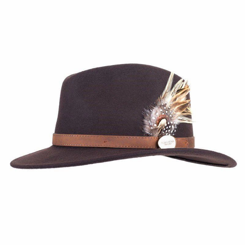 Hicks & Brown Suffolk Guinea & Pheasant Fedora Hat - Brown Online Exclusive Deal Last Chance Steal