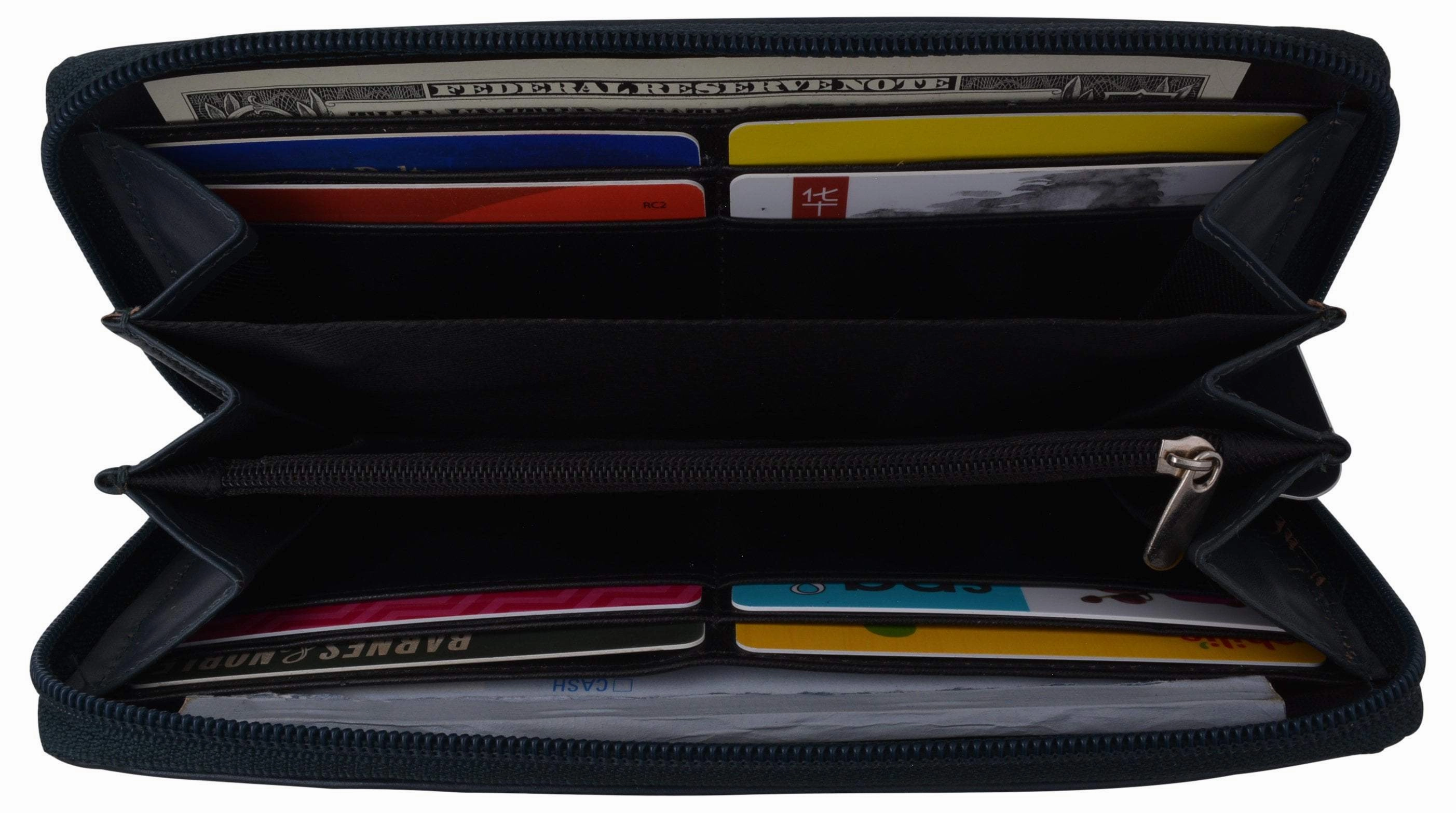 Women Rfid Bifold Ladies Cluth Wristlet Wrist Strap Long Purse Leather Wallet Big Price Drop