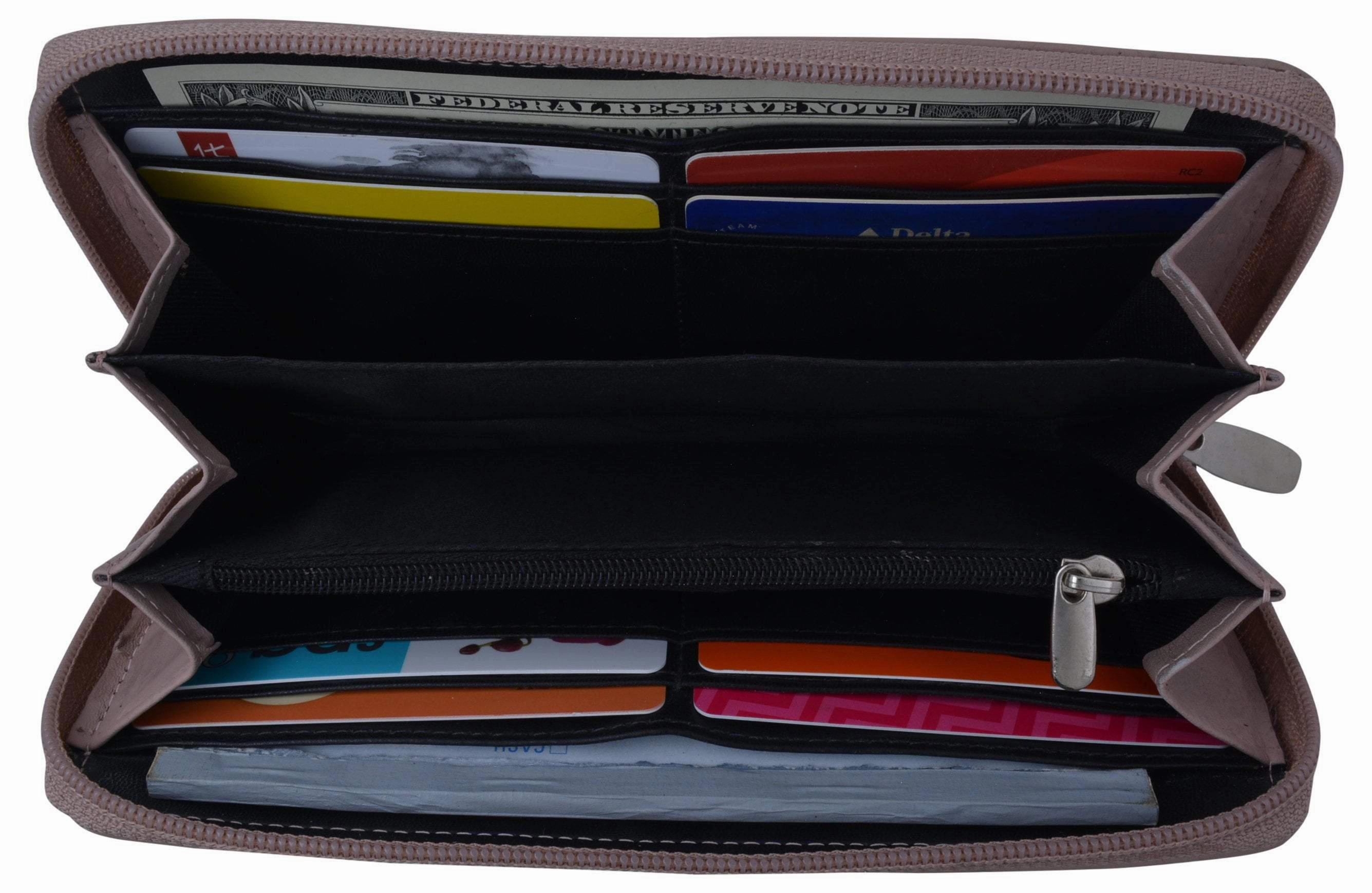 EndofWeek Deals Women Rfid Bifold Ladies Cluth Wristlet Wrist Strap Long Purse Leather Wallet