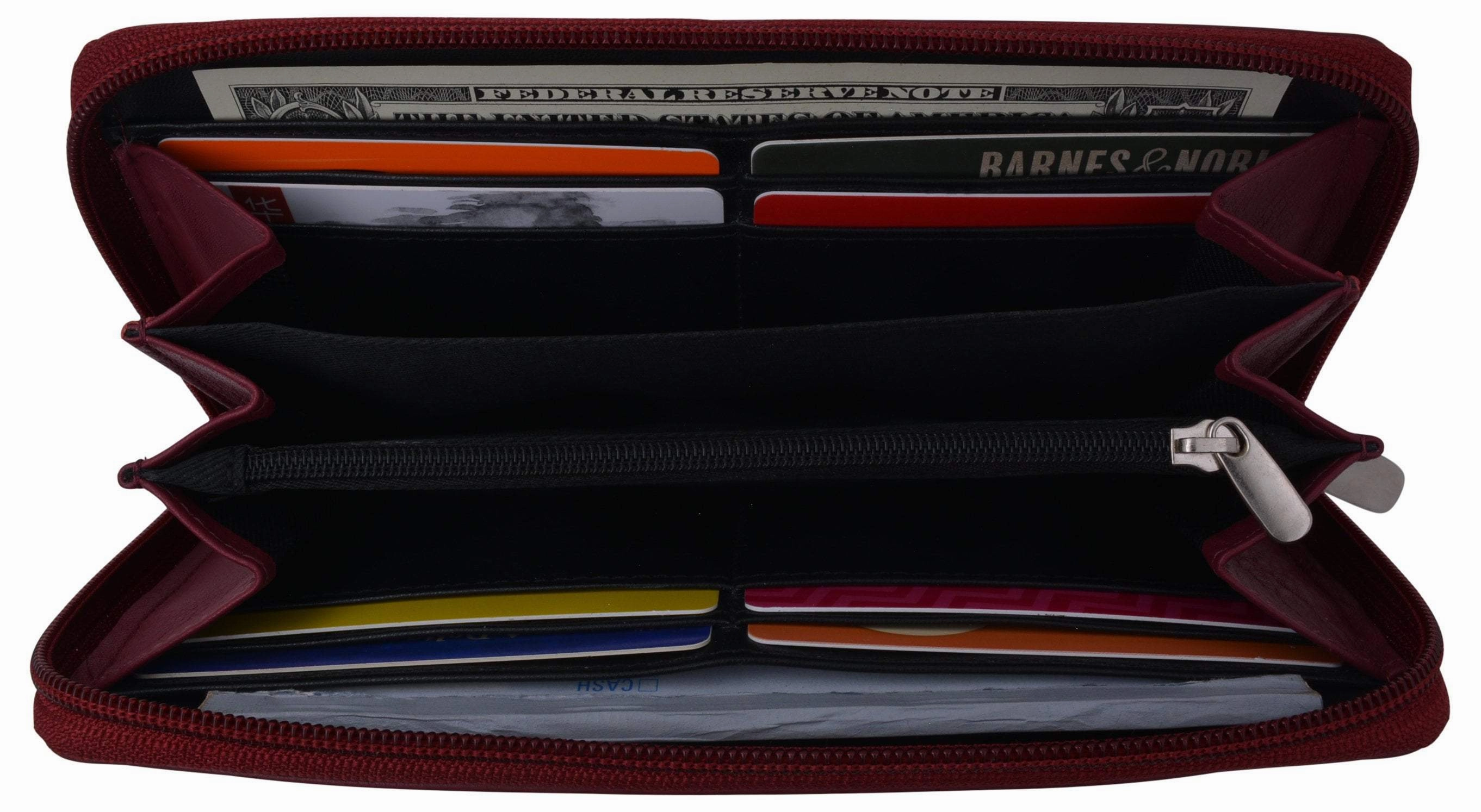 Today Only Hot Sale Women Rfid Bifold Ladies Cluth Wristlet Wrist Strap Long Purse Leather Wallet