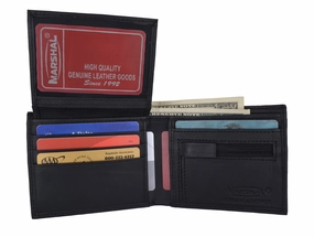 Zippered Change Pocket Leather Bifold Mens Wallet 1653 Todays Special Picks