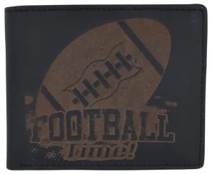 Weekend Specials Dont Wait Save Today Football Logo Mens Rfid Blocking Genuine Leather Bifold Wallet