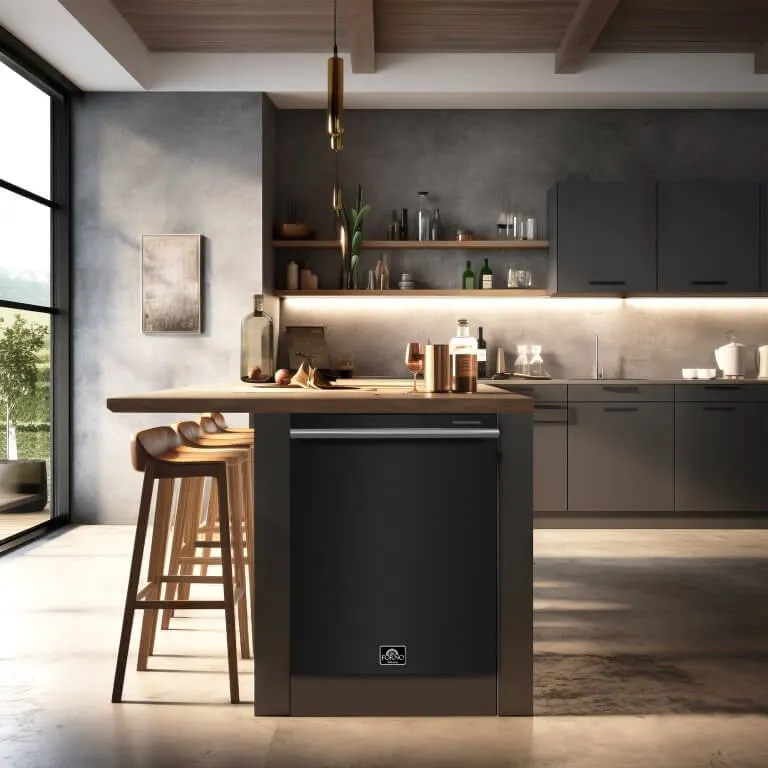 FORNO 24?? Pozzo Built-in Dishwasher with additional Antique Brass handles - FDWBI8067-24
