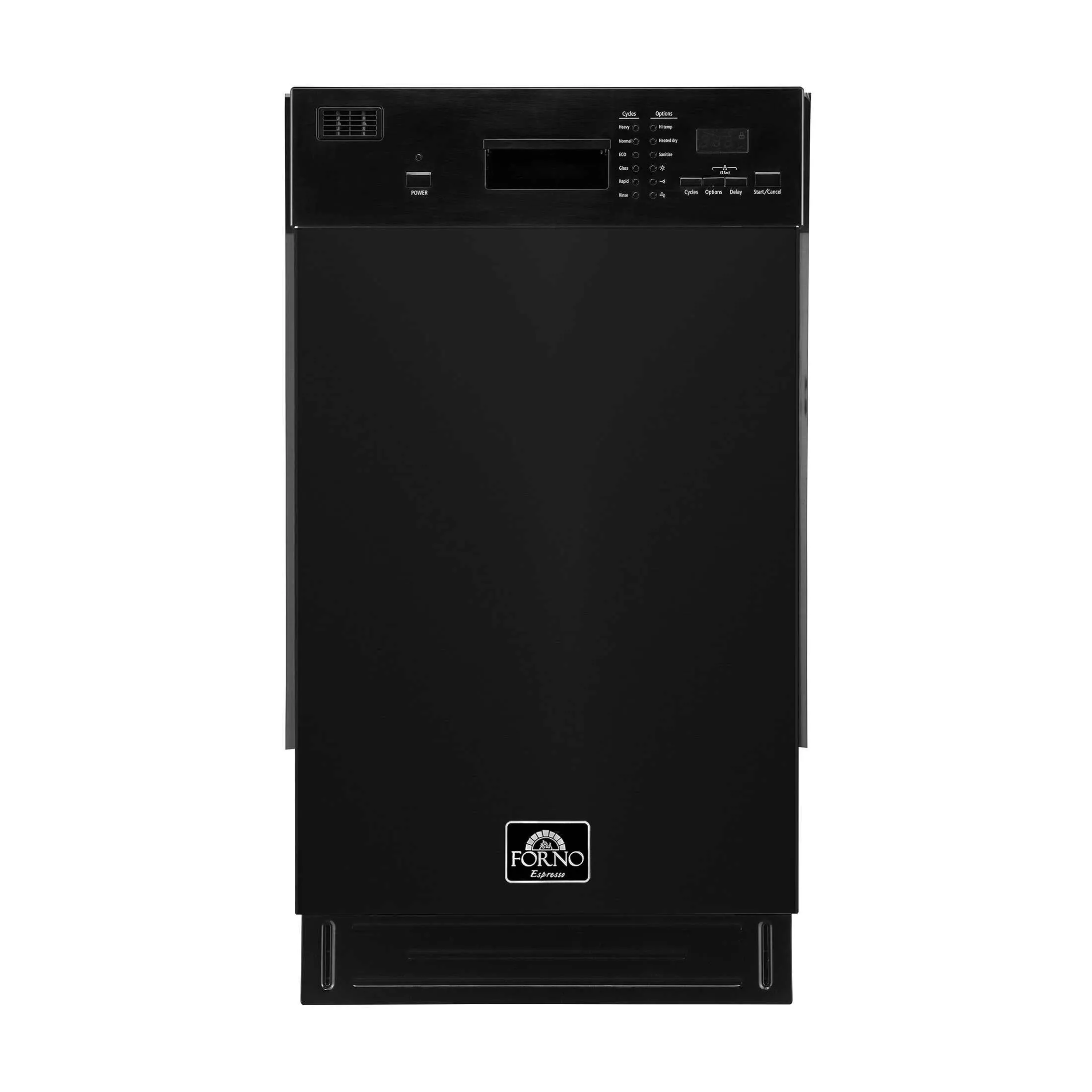 FORNO Espresso Polo 18" Built-in Dishwasher in Black, FDWBI8041-18BLK