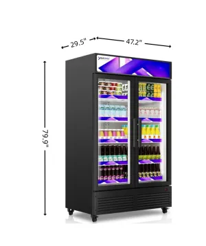 GDR47(H) ?TWO SECTION Glass Door Merchandiser Refrigerator
