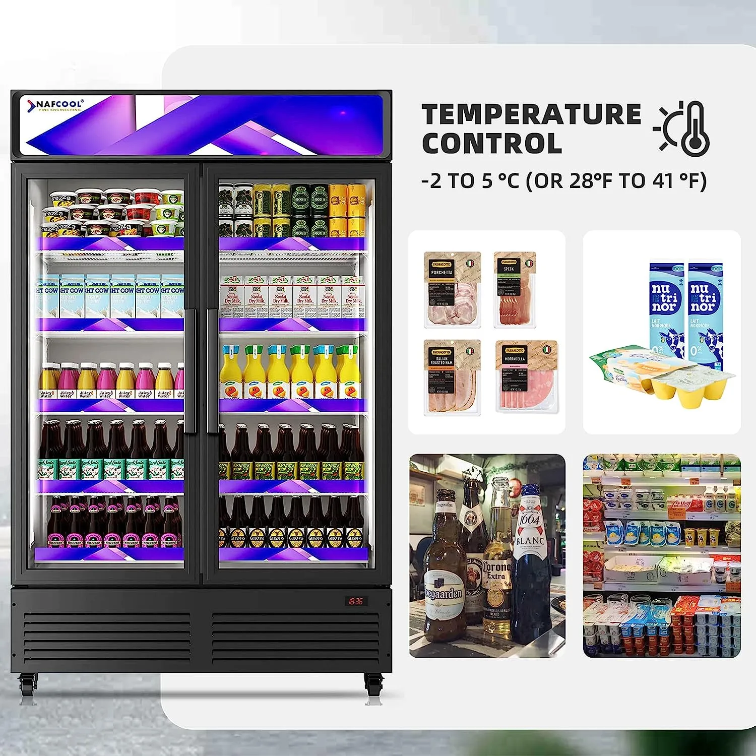 GDR47(H) ?TWO SECTION Glass Door Merchandiser Refrigerator