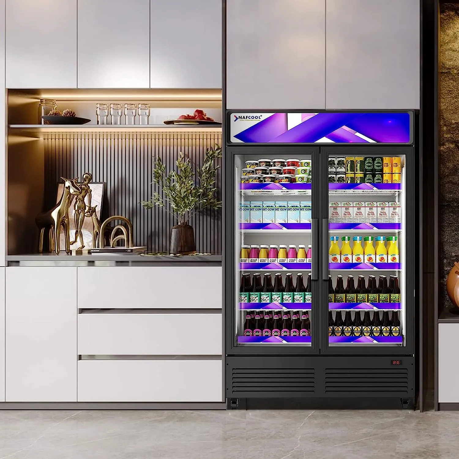 GDR47(H) ?TWO SECTION Glass Door Merchandiser Refrigerator