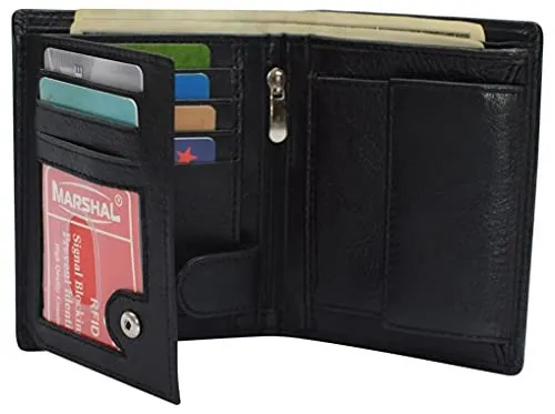 Today Only Special Genuine Leather Rfid Signal Blocking Wallets For Men - Large Capacity - Hipster Bifold Multi Credit Card Holder