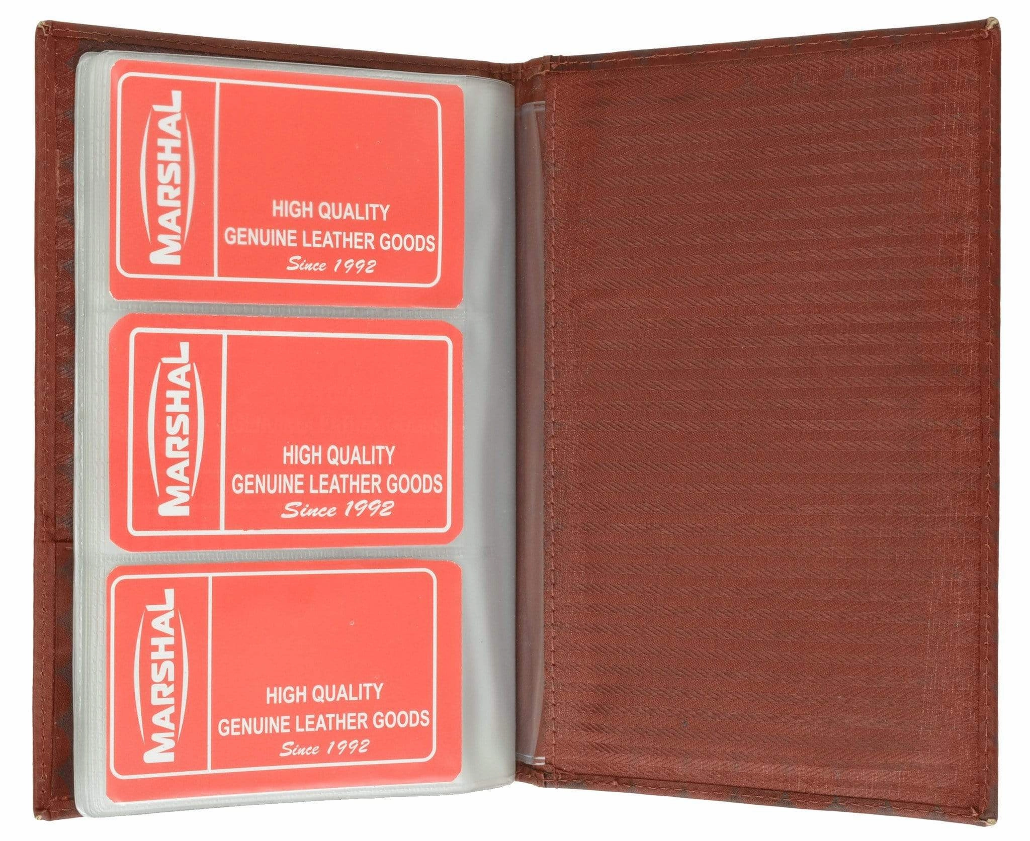 Genuine Cow Leather Business Card Holder Triple By Marshal Wallet Sweet Deal Today