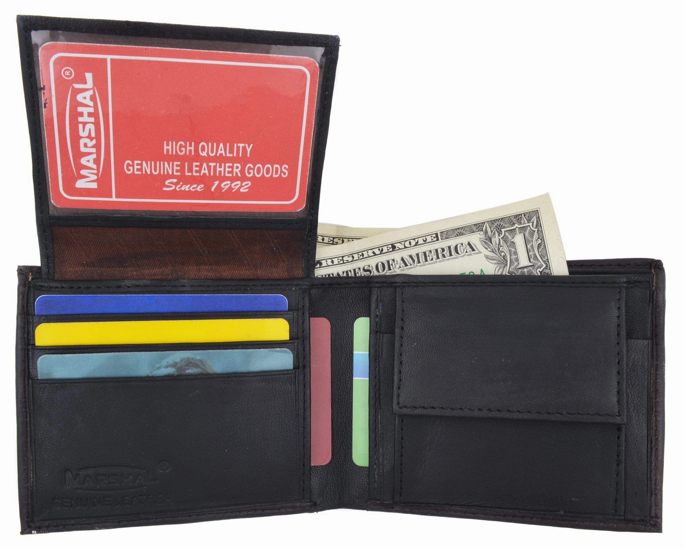 Daily Hot Deal Genuine Lambskin Soft Leather Bifold Credit Card Wallet With Coin Pouch 59
