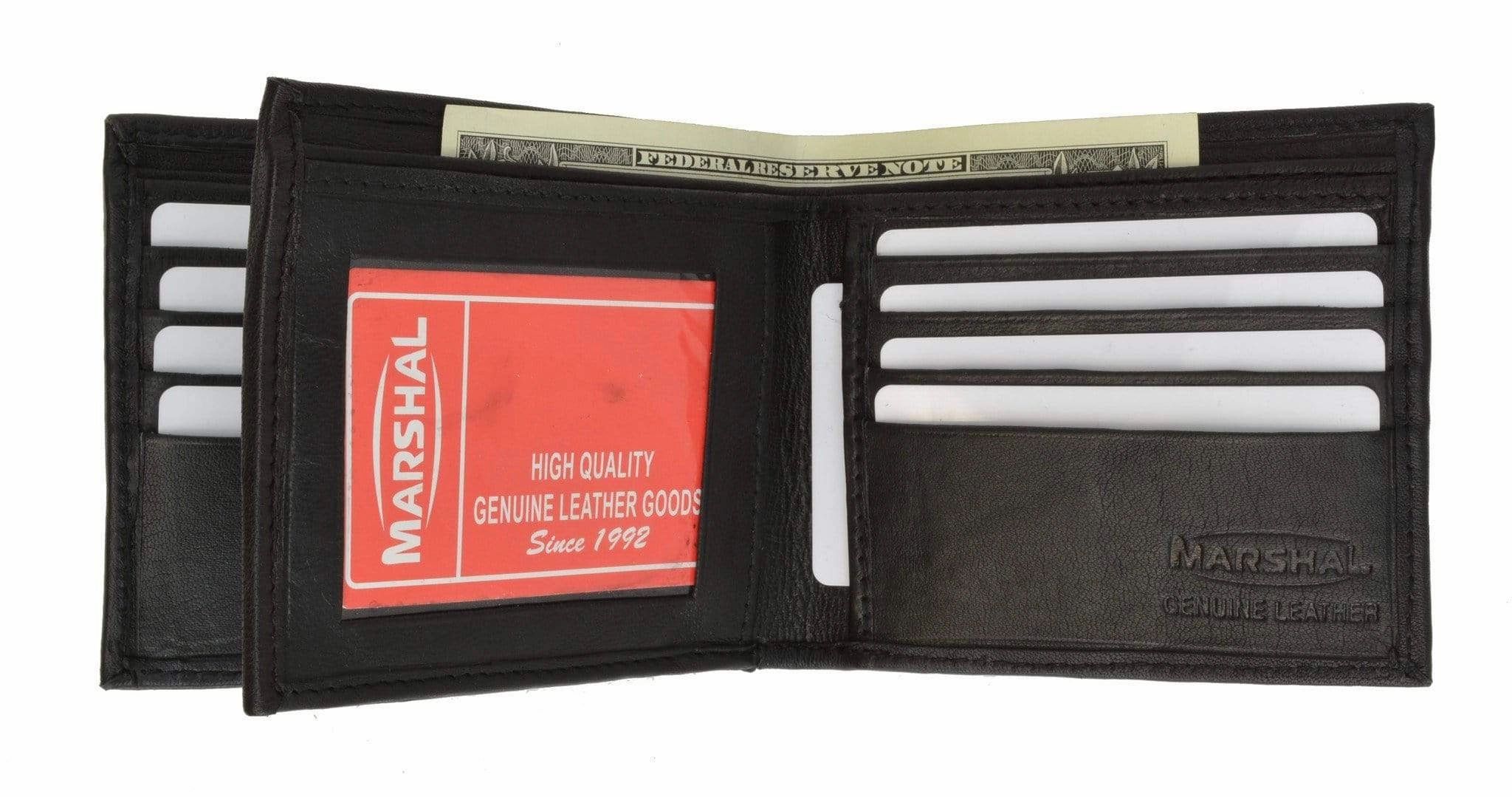 Genuine Leather Bifold Card Id Holder Double Wallet 2252 Hot Clearance Now