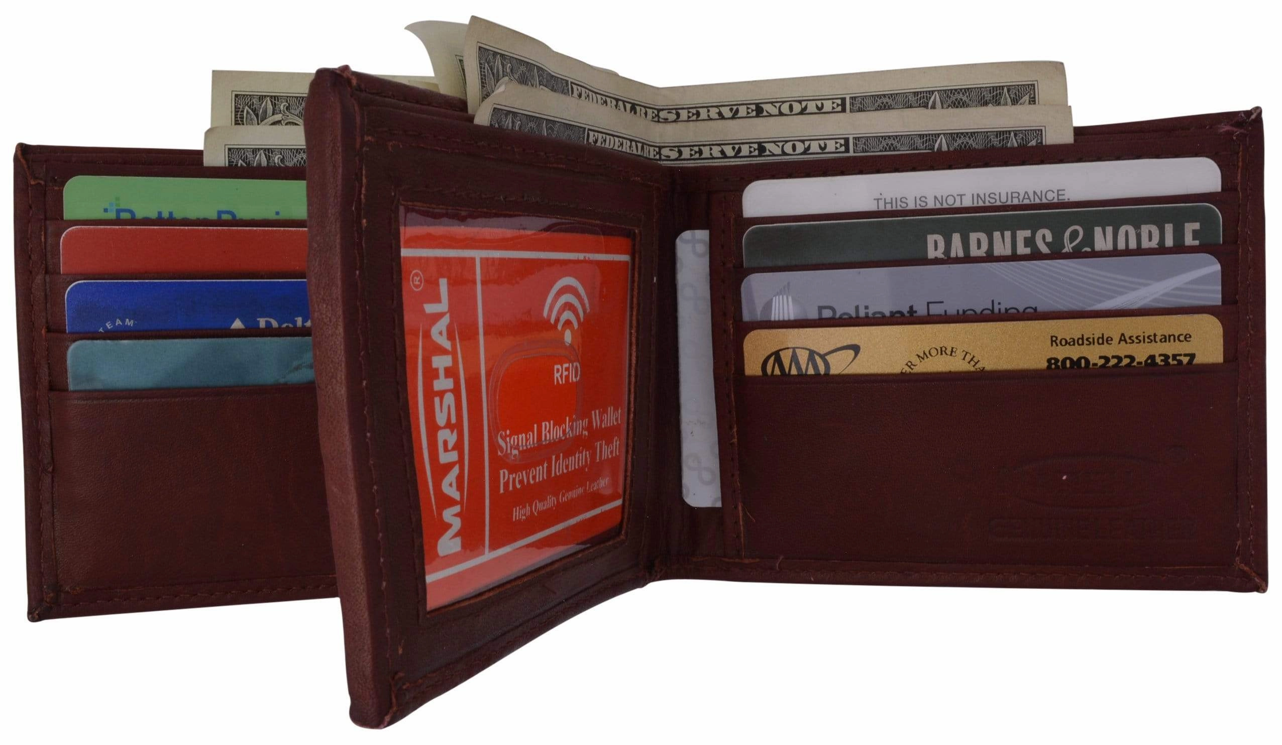 Genuine Leather Bifold Card Id Holder Double Wallet 2252 Shop Save Today Instant Hot Deal