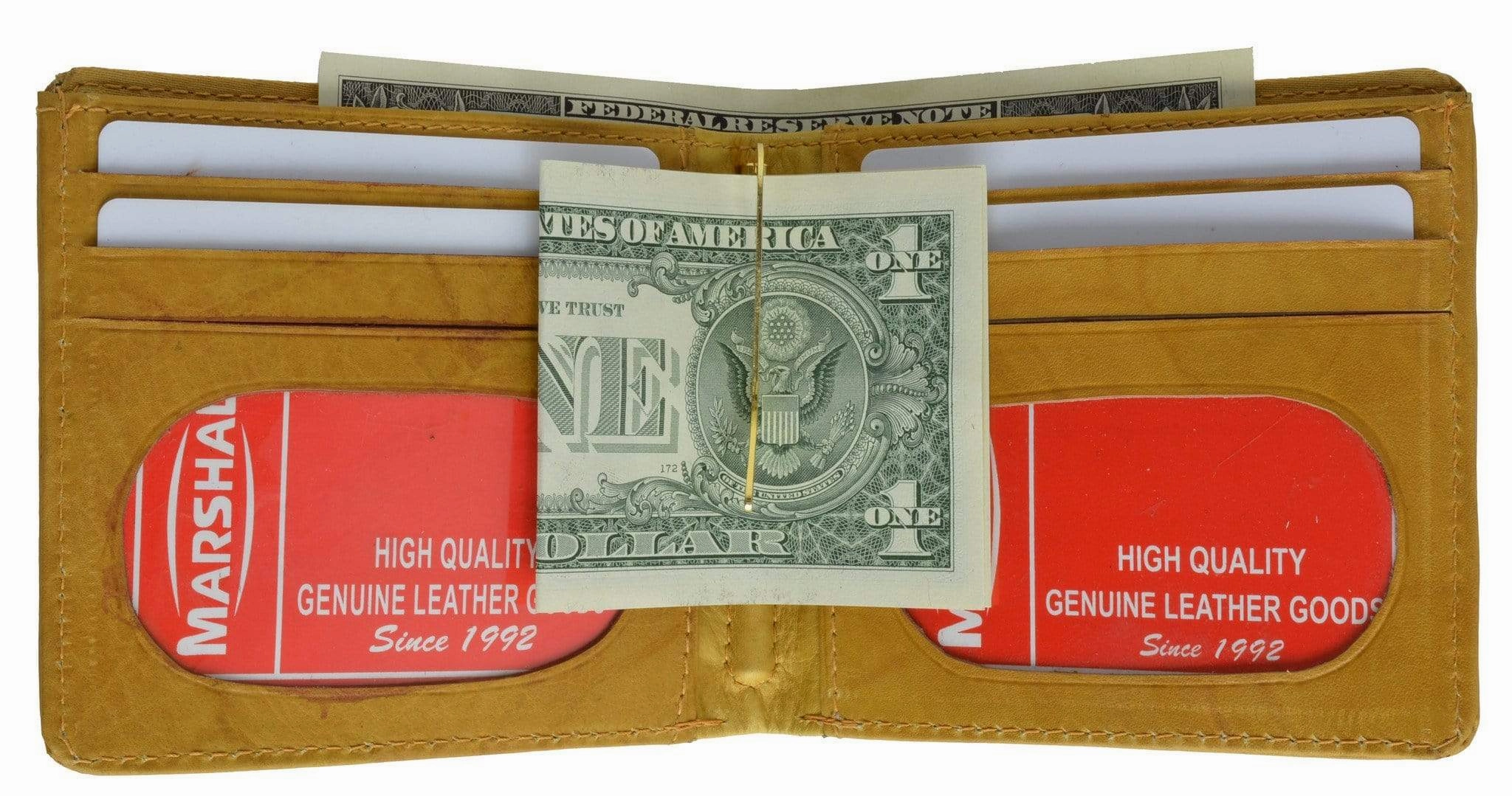 Genuine Leather Bifold Center Money Clip Wallet With Twin Id Window 1362 Cf (C) Shop Hot Deals Grab Your Hot Pick