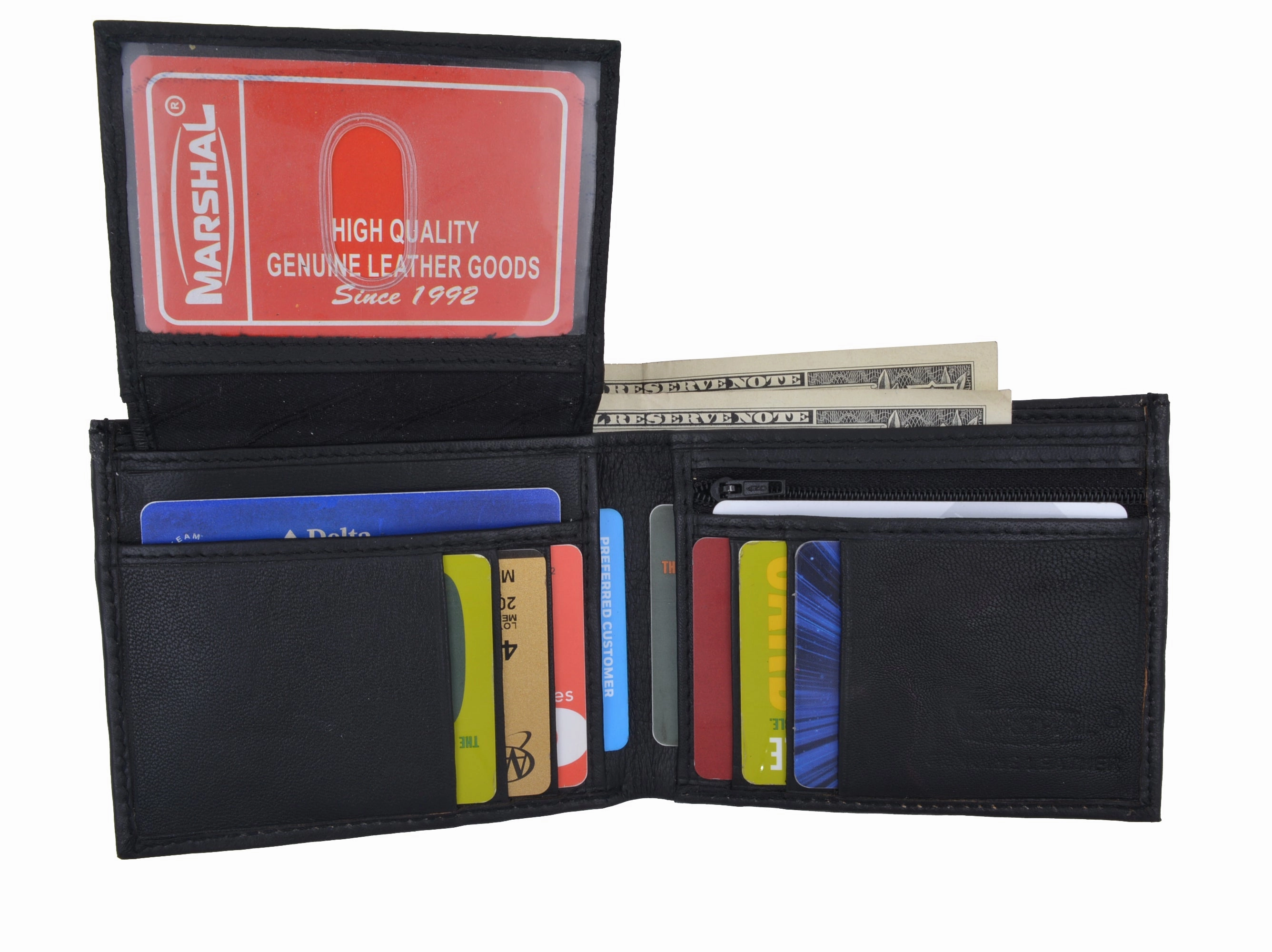 Genuine Leather Bifold Credit Card Id Mens Wallet 1613 Dont Miss Hot Deals