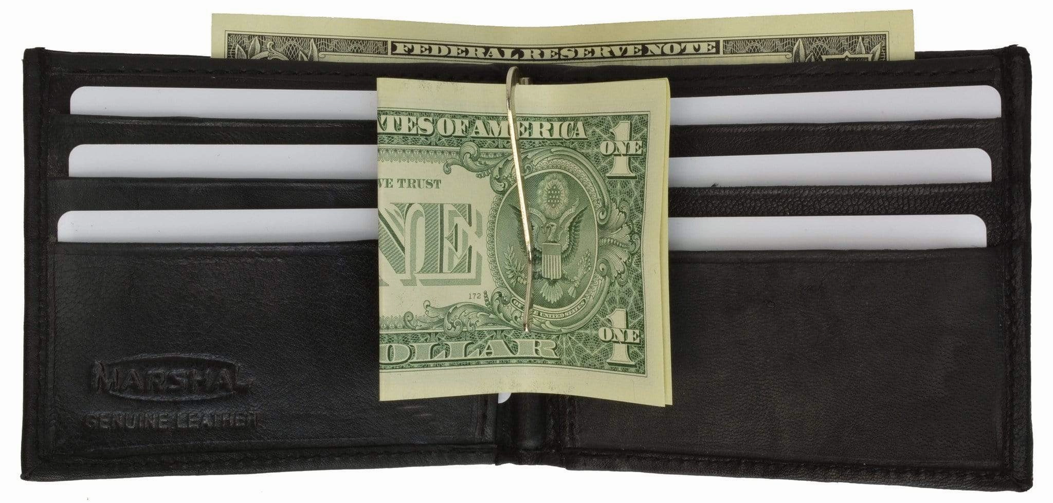 Genuine Leather Bifold Mens Credit Card Holder Wallet W/Money Clip 1462 (C) Dont Miss This Offer