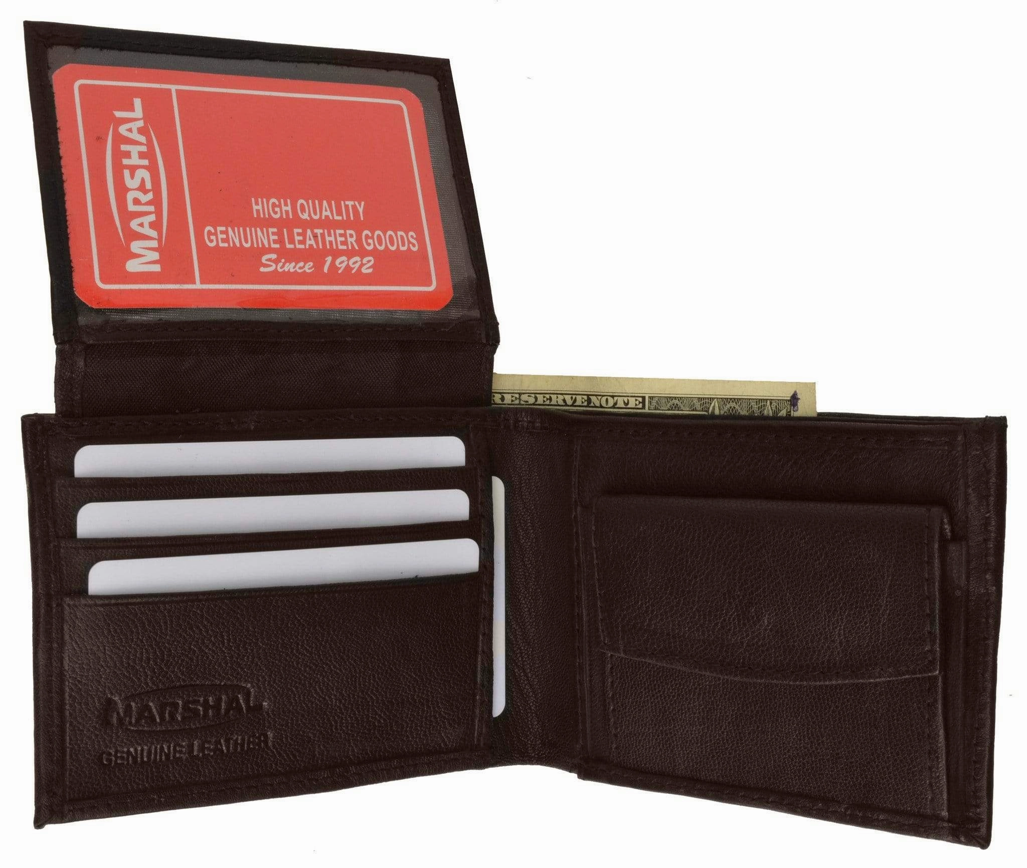 Genuine Leather Bifold Mens Wallet W/Flip-Up I.D. Window 786 Hot Picks Today