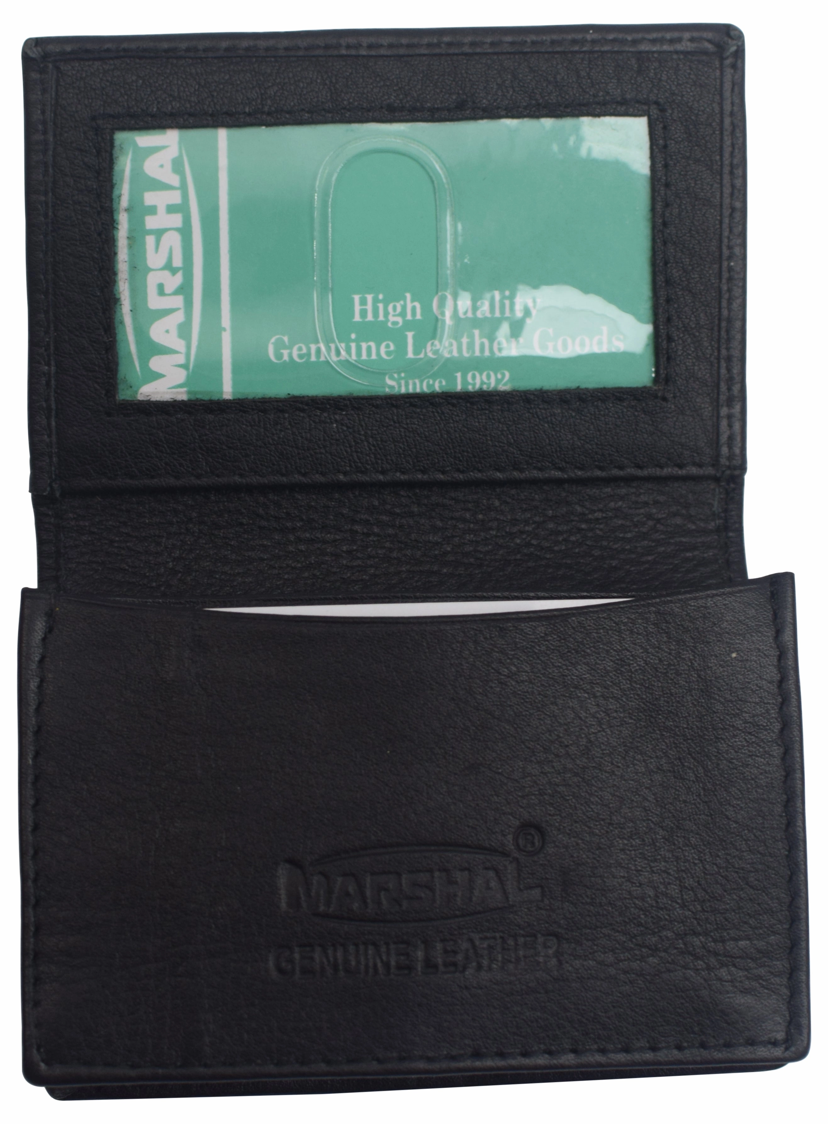 Genuine Leather Business Card Holder Name Card Case Credit Card Wallet With Id Window Rfid Blocking Shop the Savings