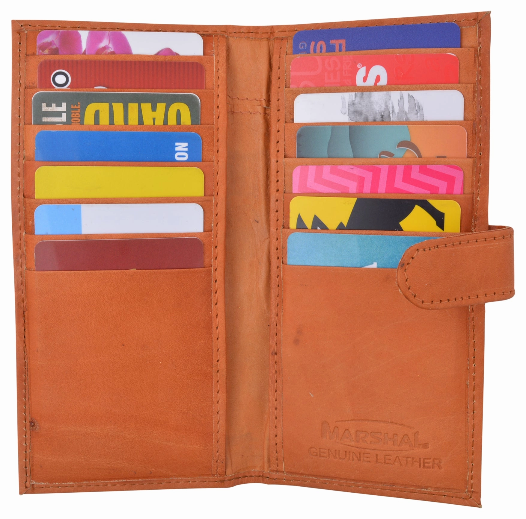 Todays Trending Deals Genuine Leather Credit Card Holder Long Wallet With Snap Close Womens Mens