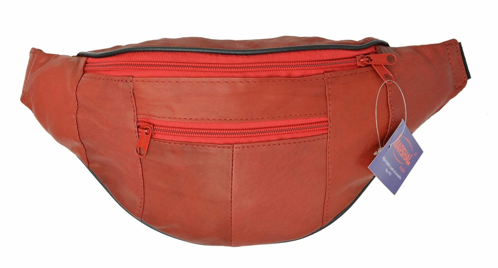 Genuine Leather Fanny Pack Pouch Waist Bag Slim Design Many Colors 006C (C) Special Price Today