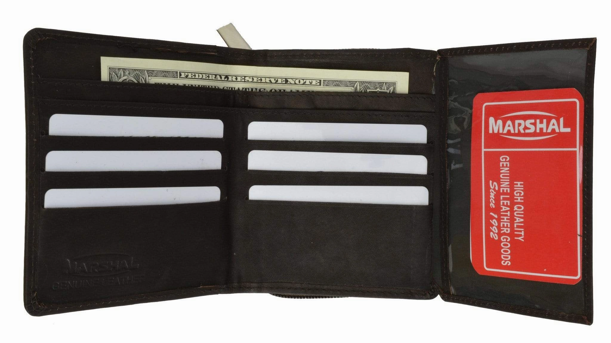 Genuine Leather Ladies Trifold Zipper Wallet And Credit Card Holder With Id Window 1506 Cf (C) Best Seller Discount