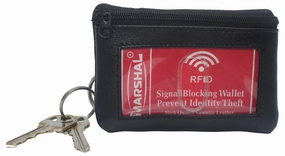 Today Only Hot Sale Genuine Leather Lightweight Zippered Minimalist Wallet With Clear Id Window With Key Ring