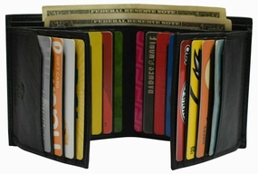 Sale Ending Soon Trending Now Offer Genuine Leather Men'S Dual Credit Card Id Flap Bifold Wallet Passcase Rfid Blocking