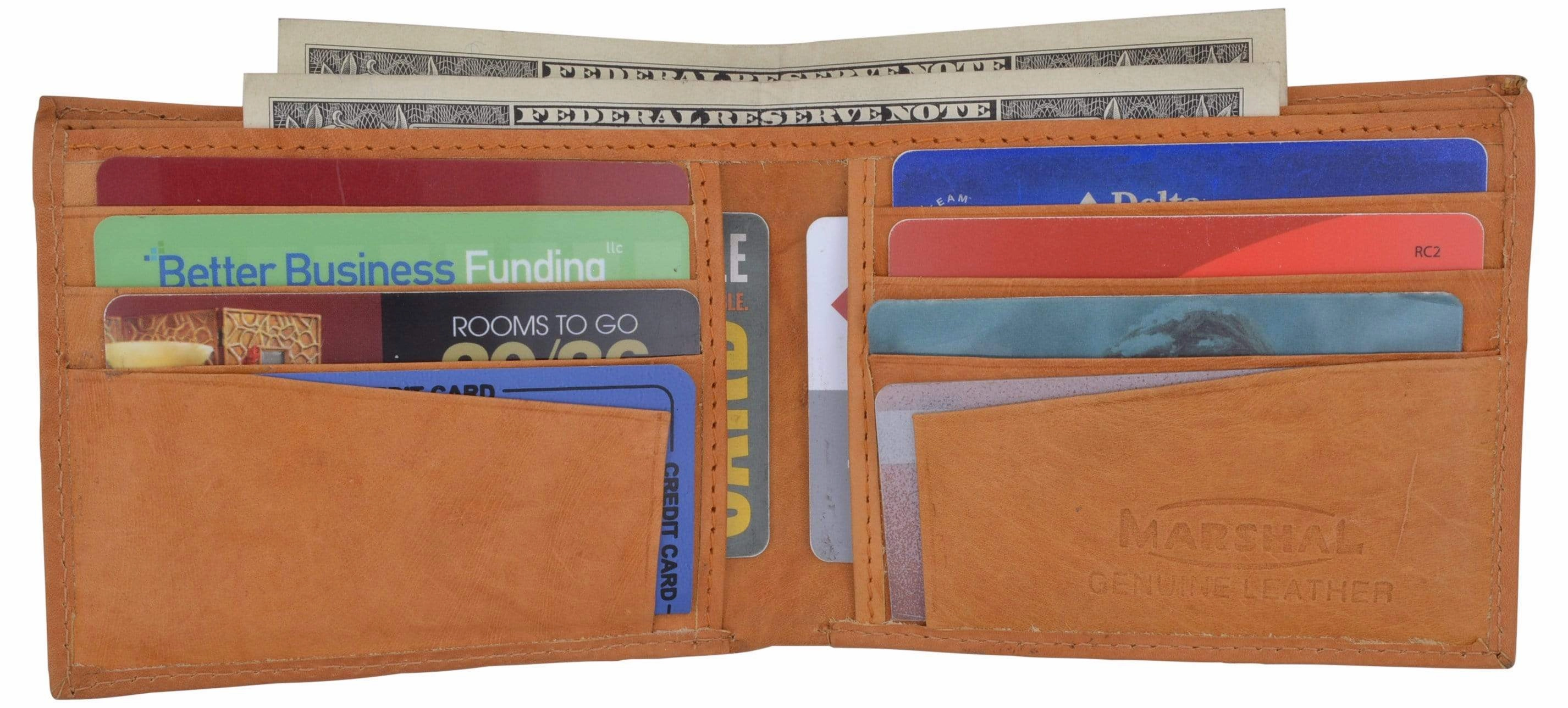 Dont Miss Todays Deal Big Savings Event Genuine Leather Mens Bifold Slim Wallet Credit Card Holder 1308 Cf