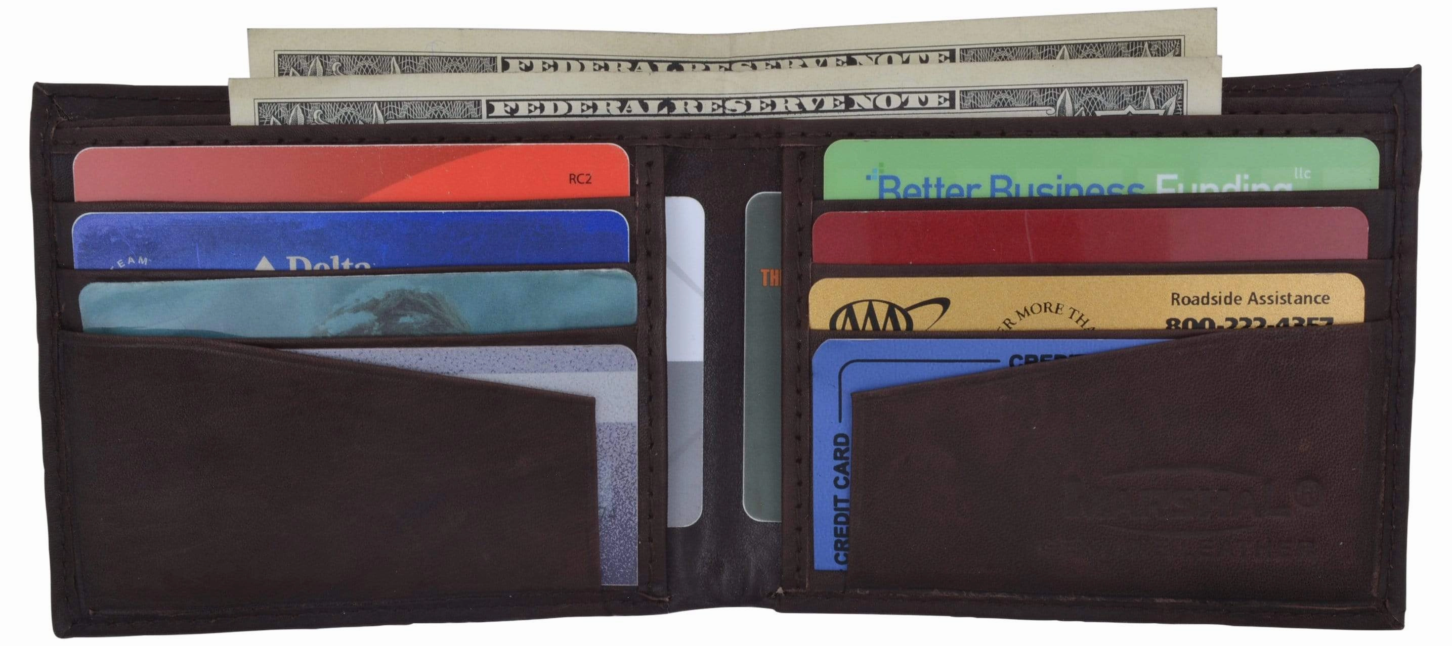 Todays Best Deal Sweet Deal Today Genuine Leather Mens Bifold Slim Wallet Credit Card Holder 1308 Cf