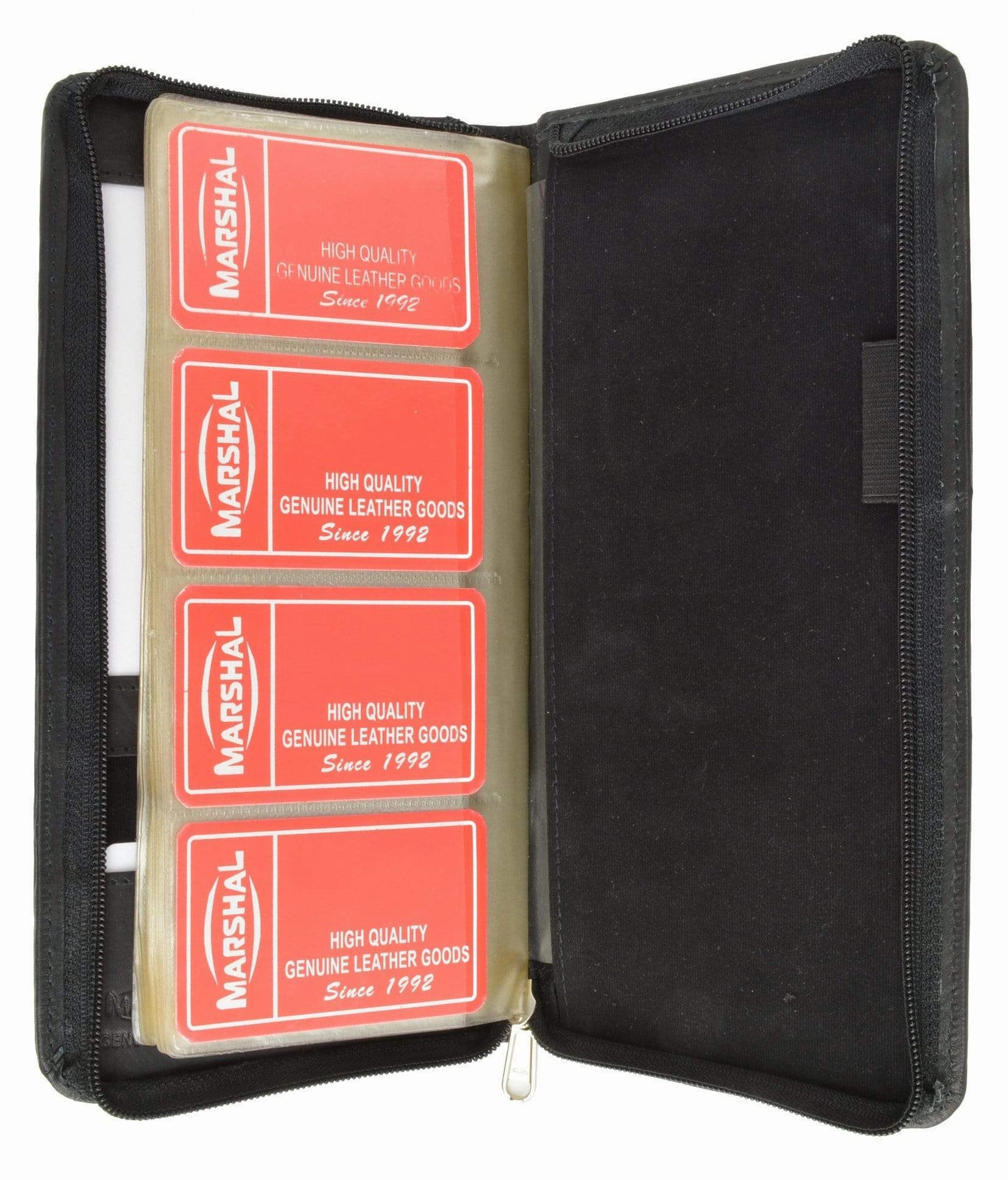 Genuine Leather Mens Zip Around Office Multi Business Credit Card Holder  4670 Cf (C) Biggest Savings Now