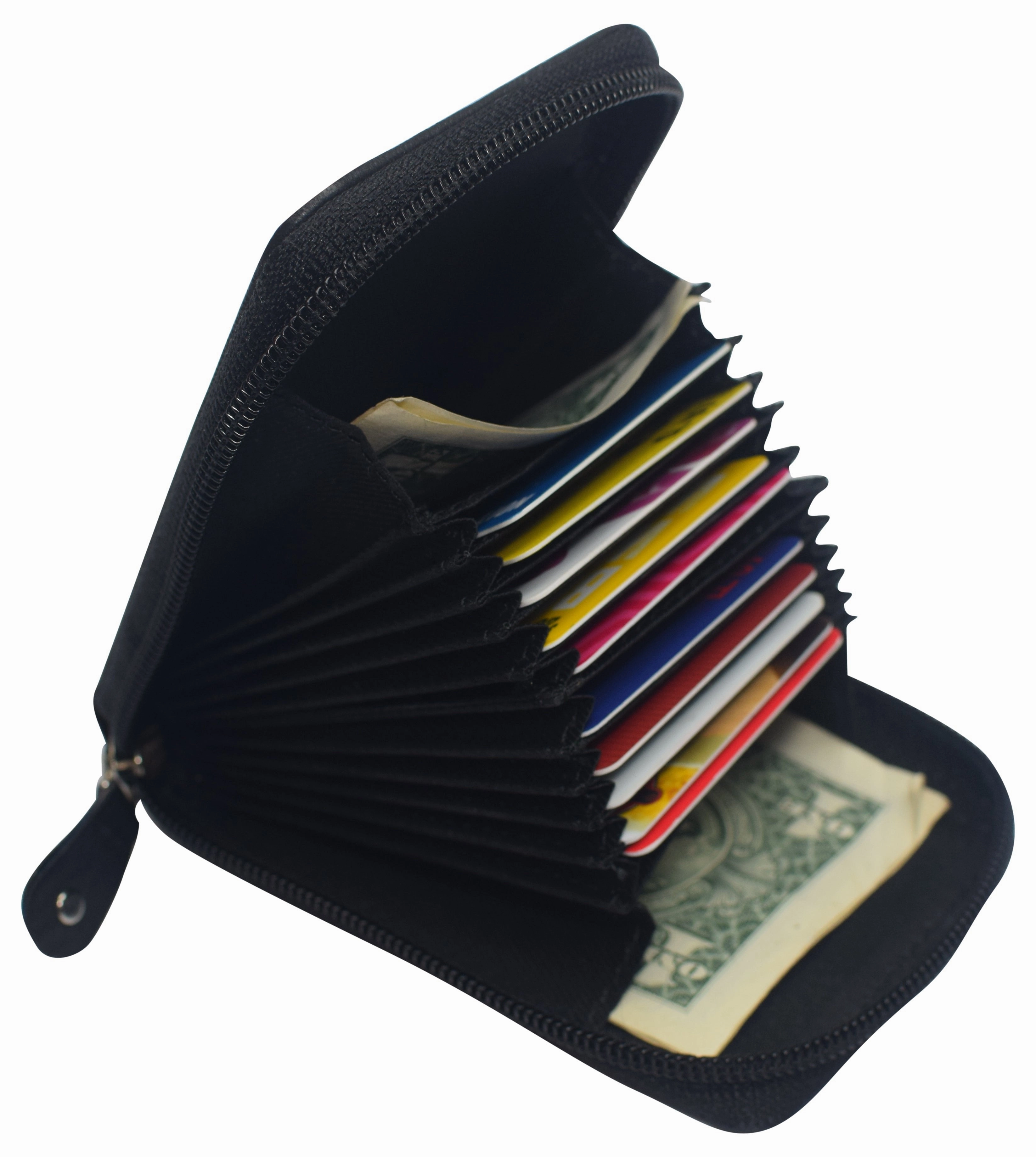 Genuine Leather Rfid Accordion Credit Card Holder With Zipper For Women Ladies Wallets Hot Picks Today Dont Miss Out